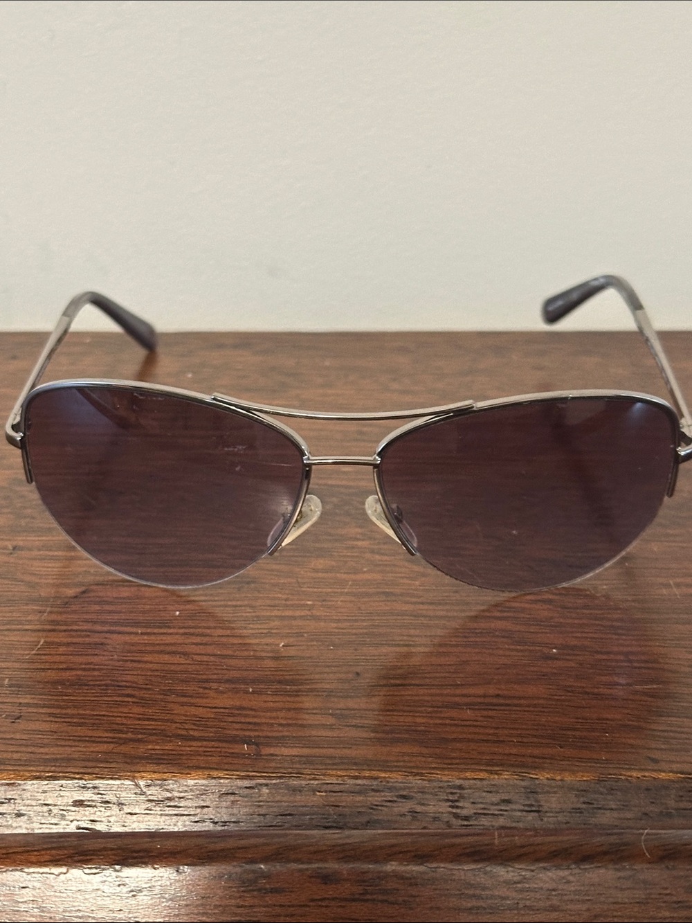 Banana Republic Silver Frame Sunglasses with Dark Brown Lenses